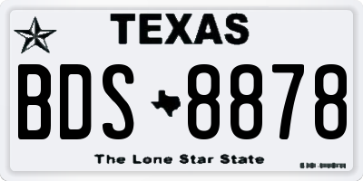 TX license plate BDS8878