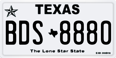 TX license plate BDS8880