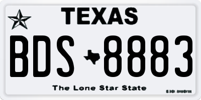 TX license plate BDS8883