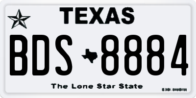 TX license plate BDS8884