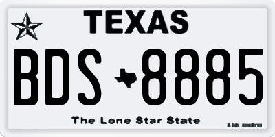 TX license plate BDS8885