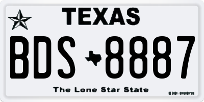 TX license plate BDS8887