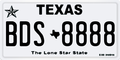 TX license plate BDS8888