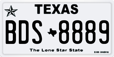 TX license plate BDS8889