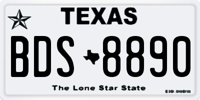 TX license plate BDS8890
