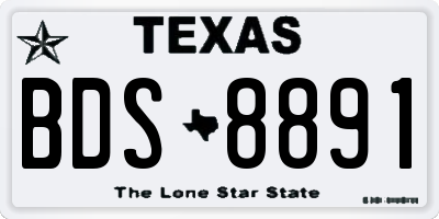 TX license plate BDS8891