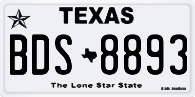 TX license plate BDS8893