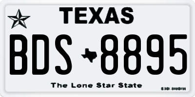 TX license plate BDS8895