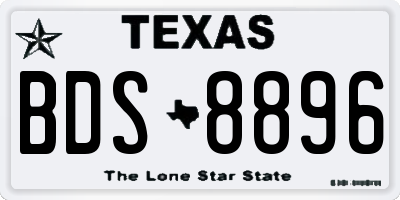 TX license plate BDS8896