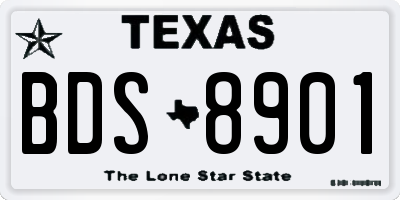 TX license plate BDS8901