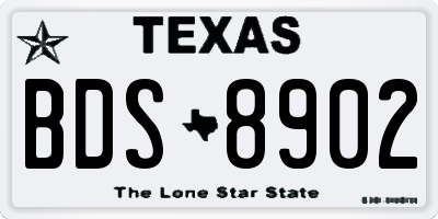 TX license plate BDS8902
