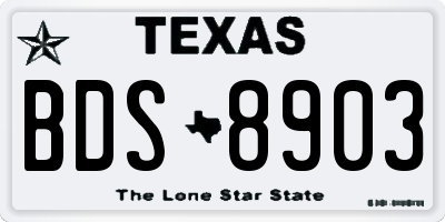 TX license plate BDS8903