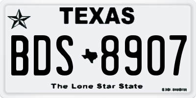 TX license plate BDS8907