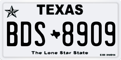 TX license plate BDS8909