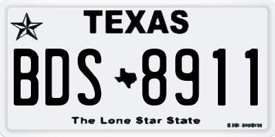 TX license plate BDS8911