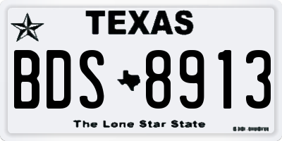 TX license plate BDS8913