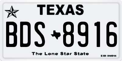 TX license plate BDS8916