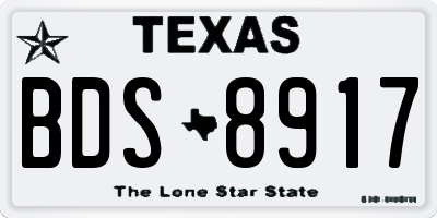 TX license plate BDS8917
