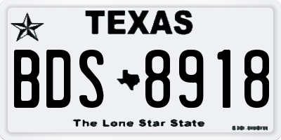 TX license plate BDS8918