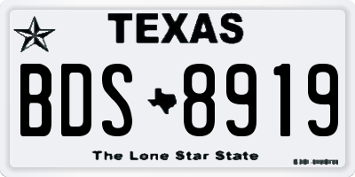 TX license plate BDS8919