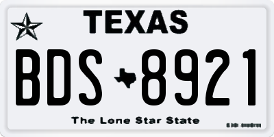 TX license plate BDS8921