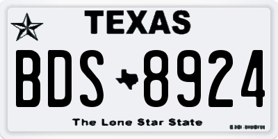 TX license plate BDS8924
