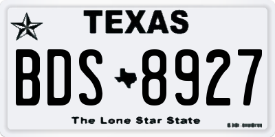 TX license plate BDS8927
