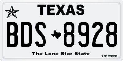 TX license plate BDS8928