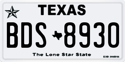 TX license plate BDS8930