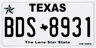 TX license plate BDS8931