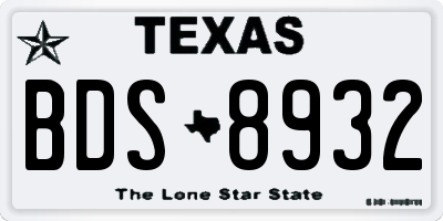 TX license plate BDS8932