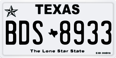 TX license plate BDS8933