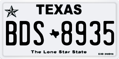 TX license plate BDS8935