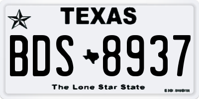 TX license plate BDS8937