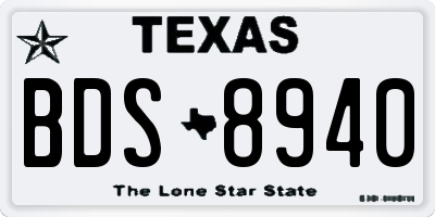 TX license plate BDS8940
