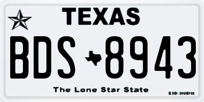 TX license plate BDS8943