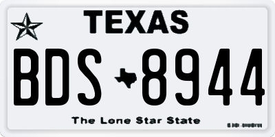 TX license plate BDS8944