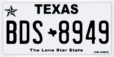 TX license plate BDS8949