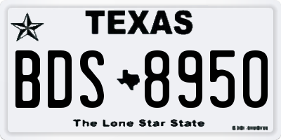 TX license plate BDS8950