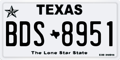 TX license plate BDS8951