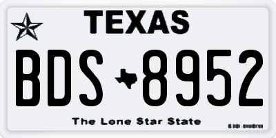 TX license plate BDS8952