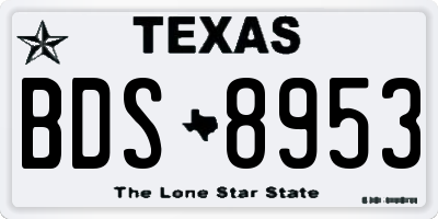 TX license plate BDS8953