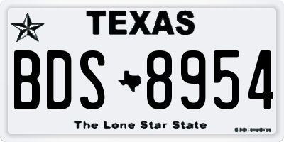 TX license plate BDS8954