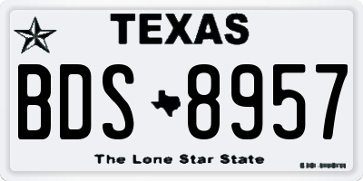TX license plate BDS8957