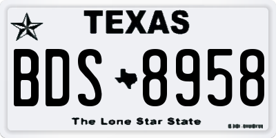TX license plate BDS8958