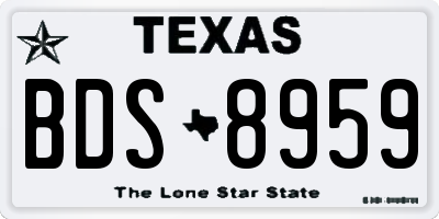 TX license plate BDS8959