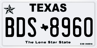 TX license plate BDS8960