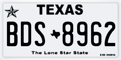 TX license plate BDS8962