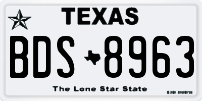 TX license plate BDS8963