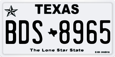 TX license plate BDS8965